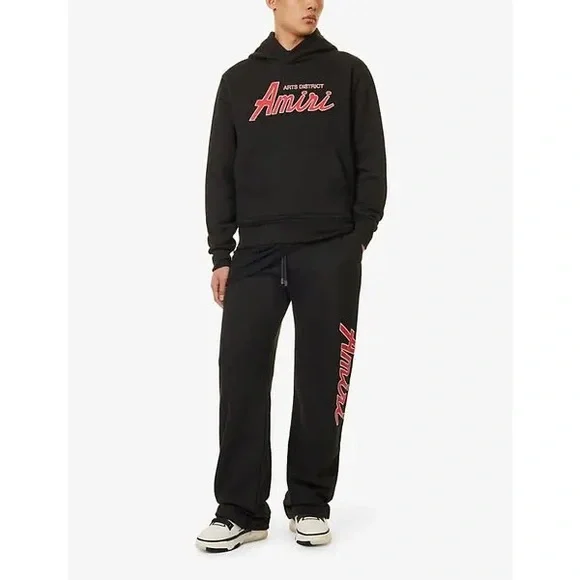 AMIRI City Zip-Pockets Straight-Leg Relaxed-Fit Cotton-Jersey Jogging Bottoms - Picture 1 of 12